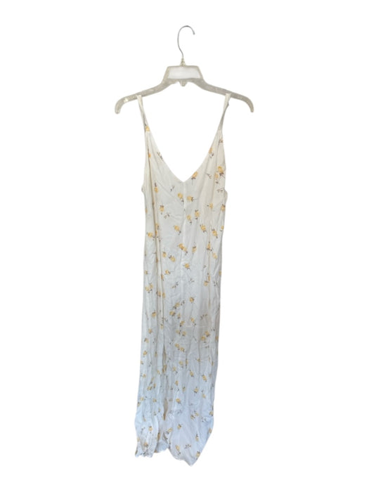 Flynn Skye Size Est S White & yellow Rayon Sleeveless Flowers V Neck Maxi Dress White & yellow / Est S
