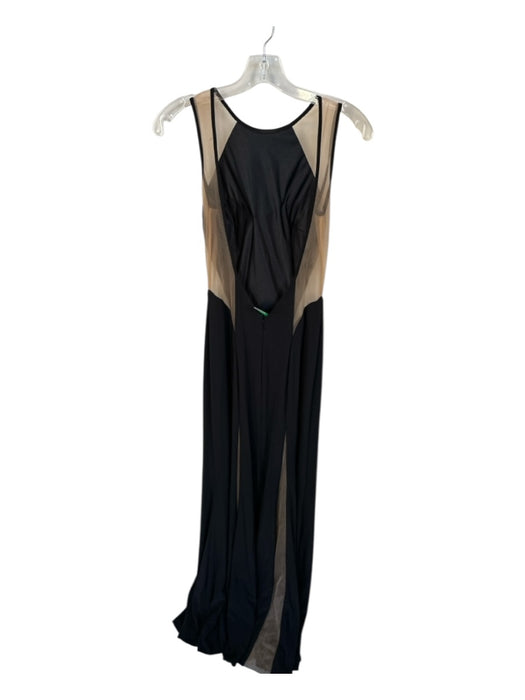 Jovani Size 4 Black & Nude Polyester Sleeveless Mesh Detail Low Back Gown Black & Nude / 4
