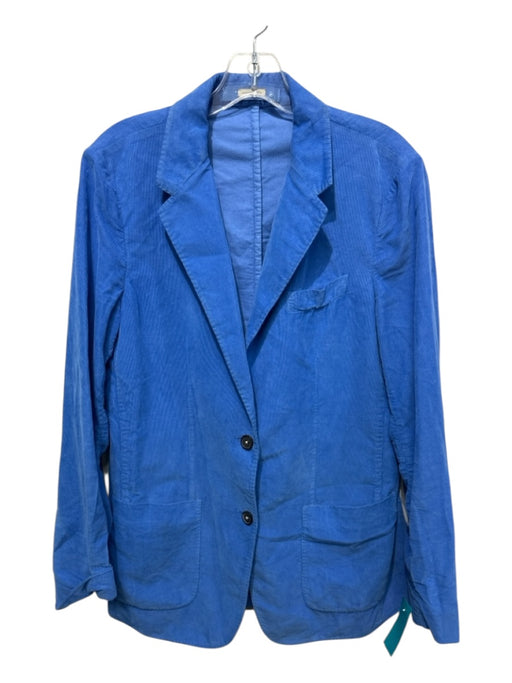 Massimo Alba Size M Blue Cotton Blend Corduroy Double button Lapel Blazer Jacket Blue / M