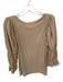 Nation Size XL Tan Cotton Long Sleeve Scrunch Detail V Neck Top Tan / XL