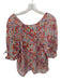 Karlie Size L Multi Viscose Blend Floral V Neck Bubble Sleeve Top Multi / L