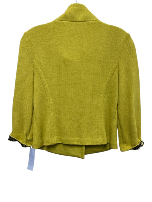 St. John Collection Size 2 Chartreuse Green No Fabric Tag Knit High Neck Jacket Chartreuse Green / 2