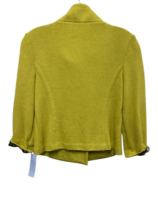 St. John Collection Size 2 Chartreuse Green No Fabric Tag Knit High Neck Jacket Chartreuse Green / 2