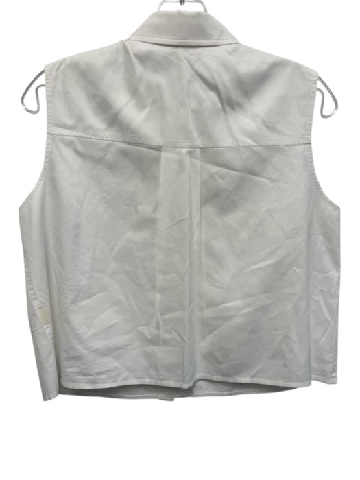 T Alexander Wang Size 2 White Missing Fabric Tag Sleeveless Button Up Shirt Top White / 2
