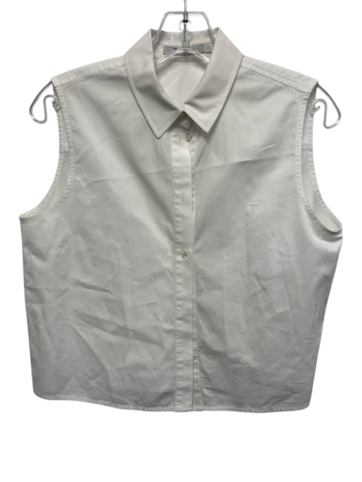 T Alexander Wang Size 2 White Missing Fabric Tag Sleeveless Button Up Shirt Top White / 2