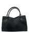 Gucci Black Leather & Canvas Guccissima Top Handle Magnetic Snap Closure Bag Black