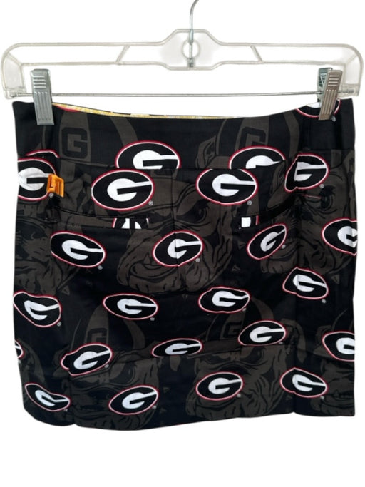 Loud Mouth Size 0 Black & Red Cotton Blend Side Zip UGA Skort Black & Red / 0