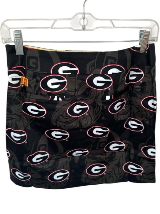 Loud Mouth Size 0 Black & Red Cotton Blend Side Zip UGA Skort Black & Red / 0