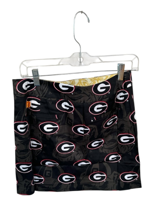 Loud Mouth Size 4 Black & Red Cotton Blend Side Zip UGA Skort Black & Red / 4
