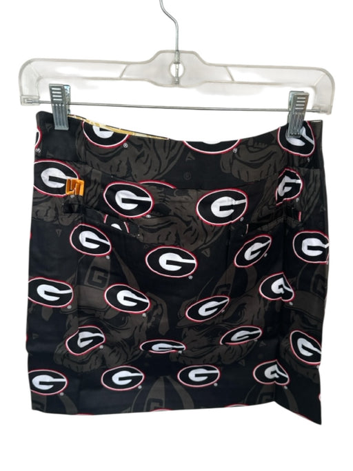 Loud Mouth Size 2 Black & Red Cotton Blend Side Zip UGA Skort Black & Red / 2