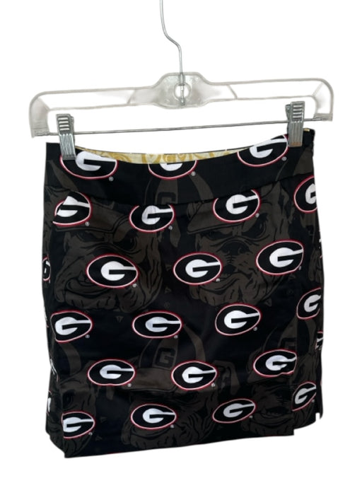 Loud Mouth Size 2 Black & Red Cotton Blend Side Zip UGA Skort Black & Red / 2