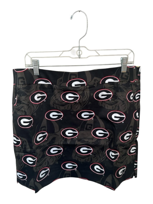 Loud Mouth Size 16 Black & Red Cotton Blend Side Zip UGA Skort Black & Red / 16
