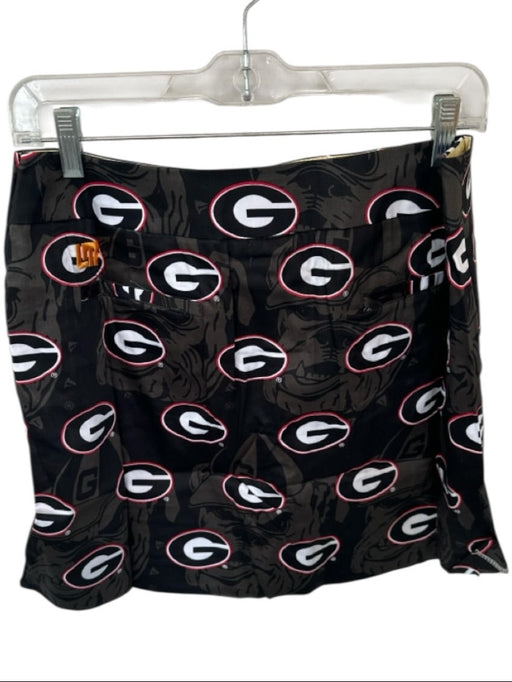 Loud Mouth Size 10 Black & Red Cotton Blend Side Zip UGA Skort Black & Red / 10
