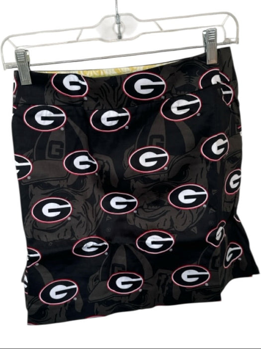 Loud Mouth Size 10 Black & Red Cotton Blend Side Zip UGA Skort Black & Red / 10