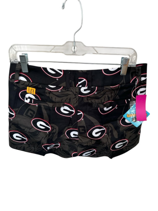 Loud Mouth Size 4 Black & Red Cotton Blend Front Pockets UGA Shorts Black & Red / 4