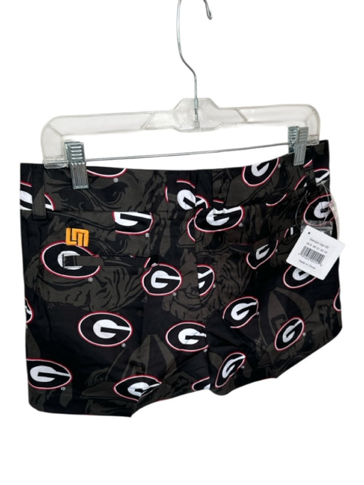 Loud Mouth Size 6 Black & Red Cotton Blend Front Pockets UGA Shorts Black & Red / 6