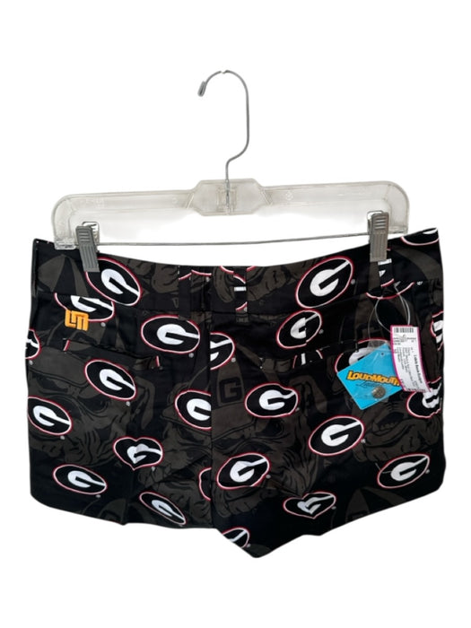 Loud Mouth Size 10 Black & Red Cotton Blend Front Pockets UGA Shorts Black & Red / 10
