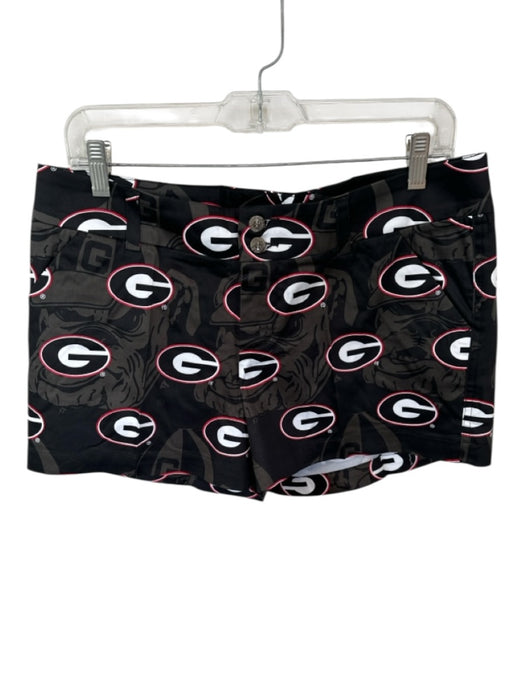 Loud Mouth Size 10 Black & Red Cotton Blend Front Pockets UGA Shorts Black & Red / 10