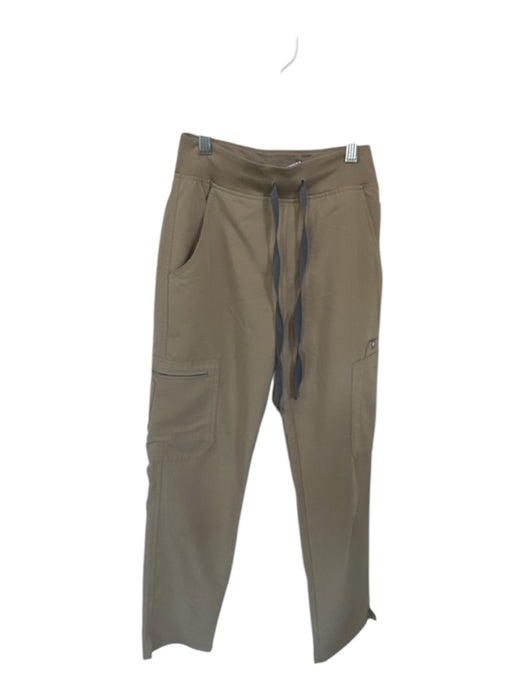 Figs Size XS Khaki Polyester Blend drawcord Zipper Pocket Wide Pants Khaki / XS