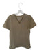 Figs Size XS Khaki Polyester Blend V Neck Pocket Short Sleeve Top Khaki / XS