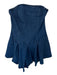 Princess Polly Size 4 Dark Wash Cotton Blend Strapless Built - In Shorts Dress Dark Wash / 4