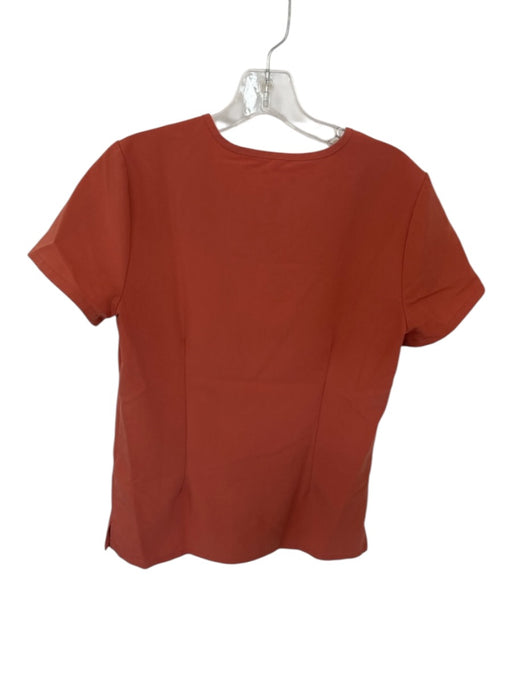 Figs Size XS Burnt Orange Polyester Blend V Neck Pocket Short Sleeve Top Burnt Orange / XS