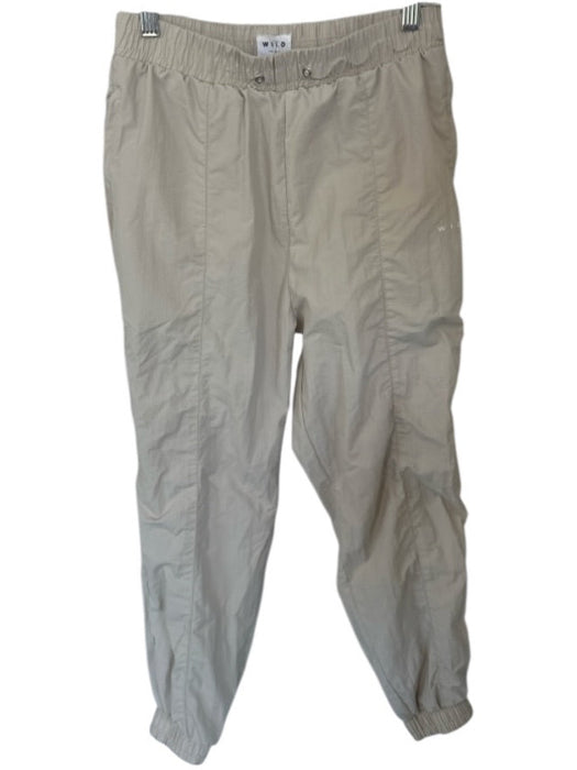 Wilo Size S Tan Nylon Cuffed Pockets Elastic Waist Pants Tan / S