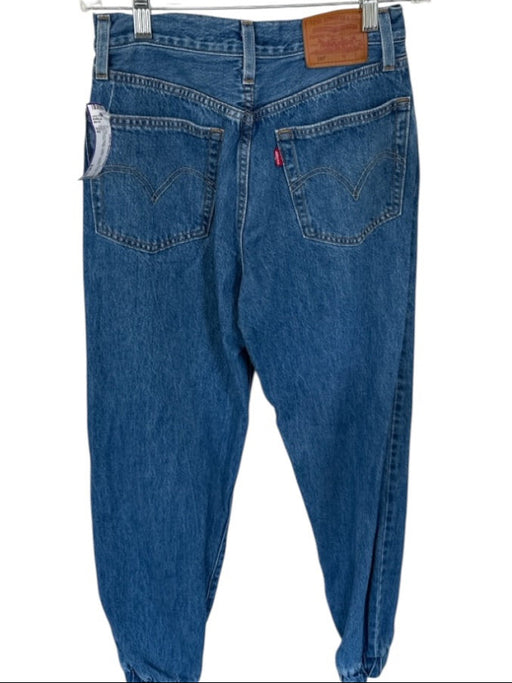 Levis Size 24 Med Dark Wash Cotton Cuffed Draw Cord Logo High Waist Pants Med Dark Wash / 24