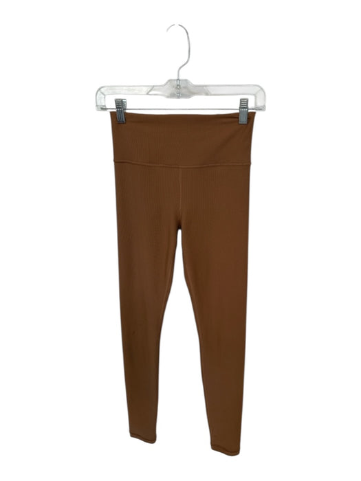 Athleta Size XS Brown Polyester Blend Ribbed Back Pocket High Waist Leggings Brown / XS
