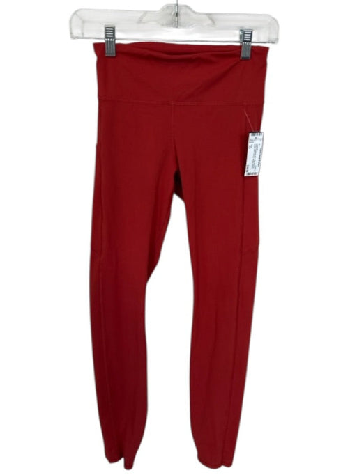Vuori Size XS Rust Polyamide Back Zip Stitching Detail Side Pockets Leggings Rust / XS