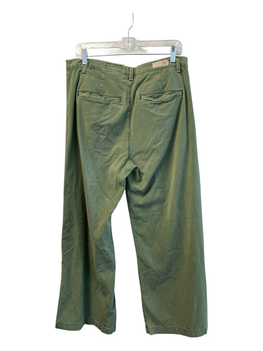 AG Size 30 Green Lyocell Zip Fly 4 Pocket Wide Leg Belt Loops Pants Green / 30
