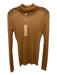 Jonathan Simkhai Size M Orange Brown Nylon & Metallic Long Sleeve Sheer Top Orange Brown / M