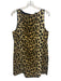 Zara Size L Black & Brown Viscose Leopard Print Sleeveless Boat Neck Dress Black & Brown / L