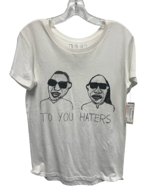 Unfortunate Portrait Size S White & Black Cotton Short Sleeve Graphic Top White & Black / S