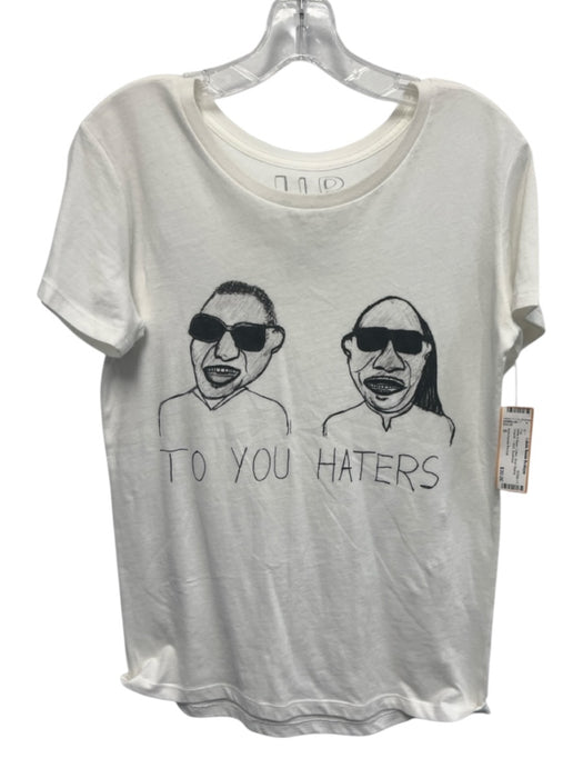 Unfortunate Portrait Size S White & Black Cotton Short Sleeve Graphic Top White & Black / S