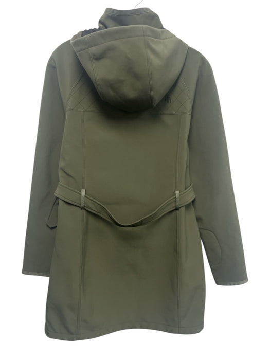 The North Face Size M Moss Green Polyester Blend Zip Front Hooded Belted Coat Moss Green / M