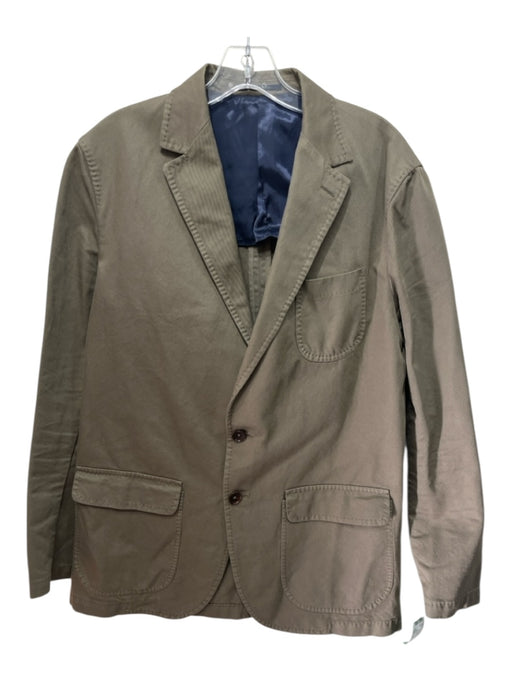 Sid Mashburn Green Cotton Blend Solid Patch Pockets 2 Button Men's Blazer Green / 52