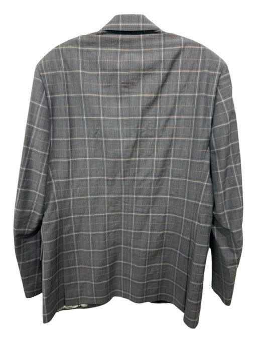 Etro Gray & Multi-Color Wool Blend Plaid 2 Button Men's Blazer Gray & Multi-Color / 48