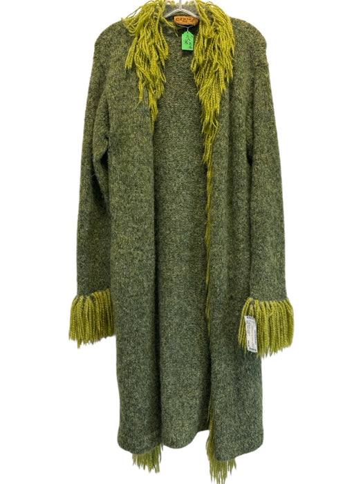 Peruvian Trading Co. Size One Size Green Acrylic Fringe Duster Cardigan Green / One Size