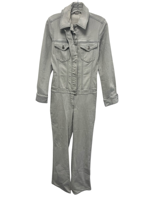 Stella McCartney Size 42 Light Wash Cotton Blend Zip & Button Jumpsuit Light Wash / 42
