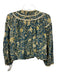 Ulla Johnson Size 2 blue, yellow, cream Cotton Blend Botanical Button Detail Top blue, yellow, cream / 2