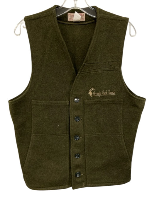 Filson Size 40 Green Wool Solid Outdoors Men's Vest Green / 40