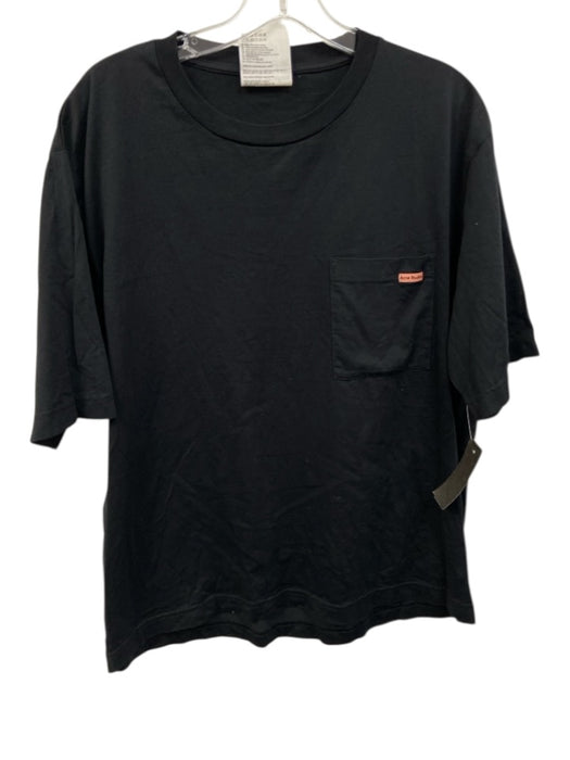Acne Studios Size S Black Cotton Blend Solid T shirt front pocket Short Sleeve Black / S