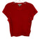 J Crew Size L Red Cashmere Short Sleeve Rib Knit Sweater Crew Neck Top Red / L