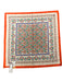 Tory Burch White, Orange, Blue, Green Silk Floral Block Print Square scarf White, Orange, Blue, Green / Small