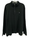 Polo Size XXL Black Cotton Solid Quarter Zip Men's Long Sleeve Shirt Black / XXL