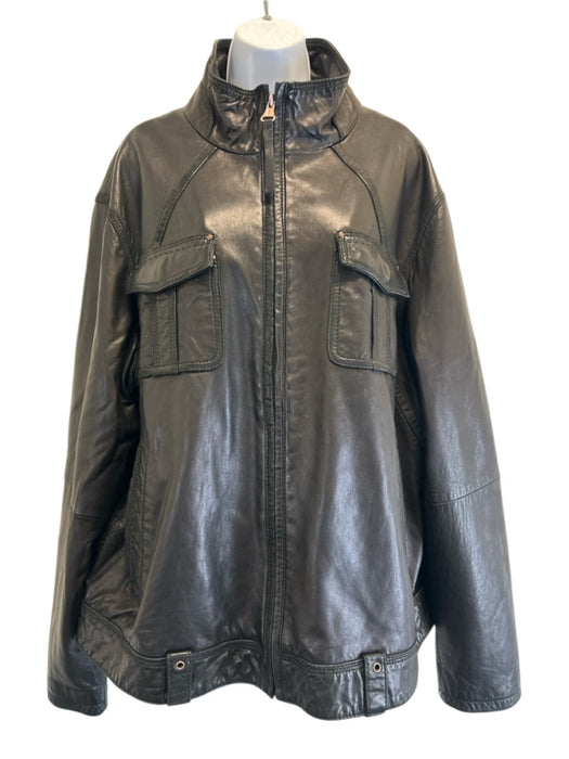 Carbon2Cobalt Size XL Black Leather Solid Zipper Men's Jacket Black / XL