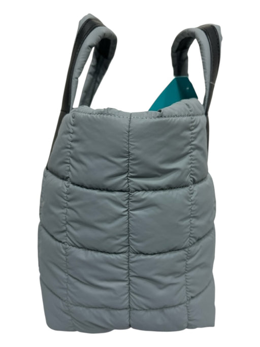 Vee Collective Blue Gray Nylon Quilted Zip Close Crossbody Strap Top Handle Bag Blue Gray / S