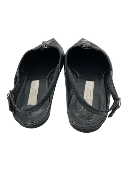 Stella McCartney Shoe Size 38.5 Black Faux Leather Pointed Toe Slingback Flats Black / 38.5