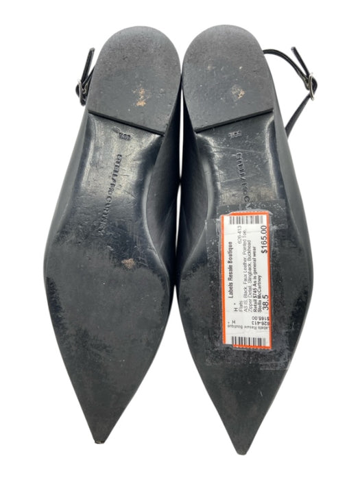 Stella McCartney Shoe Size 38.5 Black Faux Leather Pointed Toe Slingback Flats Black / 38.5